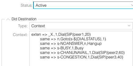 Enviar llamadas DID para un DialPlan customizado